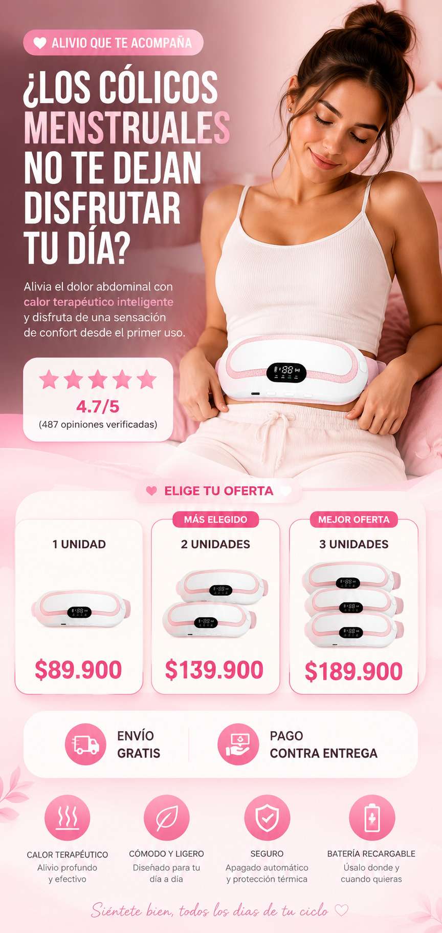 Cinturón termico para cólicos