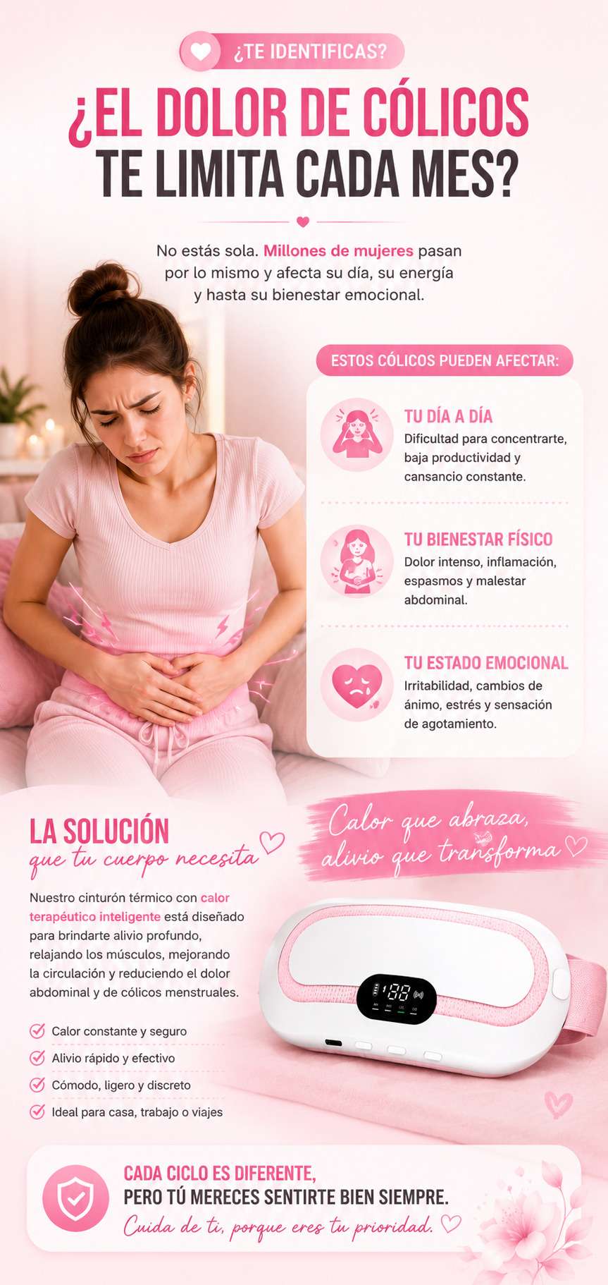 Cinturón termico para cólicos